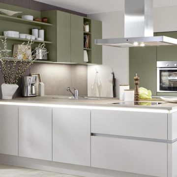 Cuisine Compacte Élégante Avec Éclairage