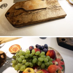 Zoom sur le plan de travail bois massif